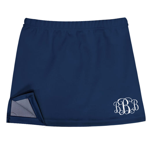 Personalized Monogram Navy Skort With Side Vents
