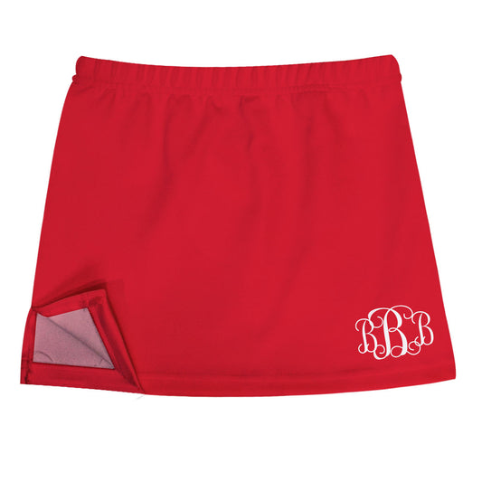 Personalized Monogram Red Skort With Side Vents