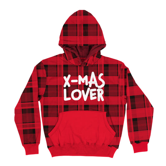 Christmas Lover Red and Black Plaid Heavy Weight Performance 4-way Stretch Hoodie
