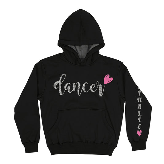 Dancer Personalized Name Black Heavy Weight Performance 4-way Stretch Hoodie