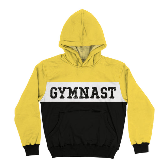Gymnast Black and Yellow Heavy Weight Performance 4-way Stretch Hoodie