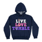 Live Love Tumble Navy Heavy Weight Performance 4-way Stretch Hoodie