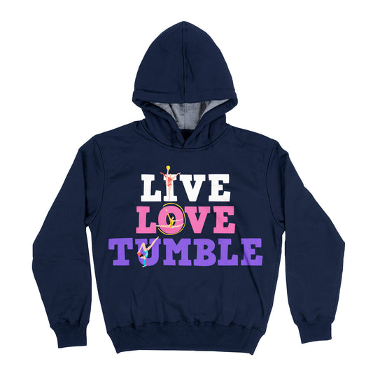 Live Love Tumble Navy Heavy Weight Performance 4-way Stretch Hoodie