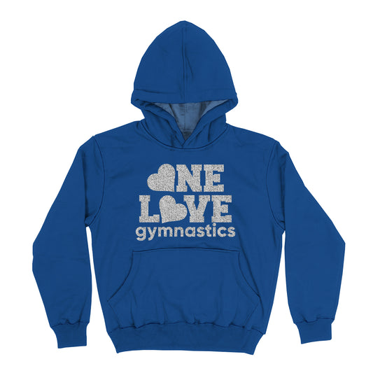 One Love Gymnastics Blue Heavy Weight Performance 4-way Stretch Hoodie