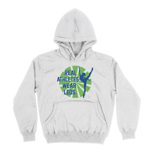 Real Athletes White Heavy Weight Performance 4-way Stretch Hoodie