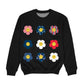 American Flowers Black Crewneck Sweatshirt