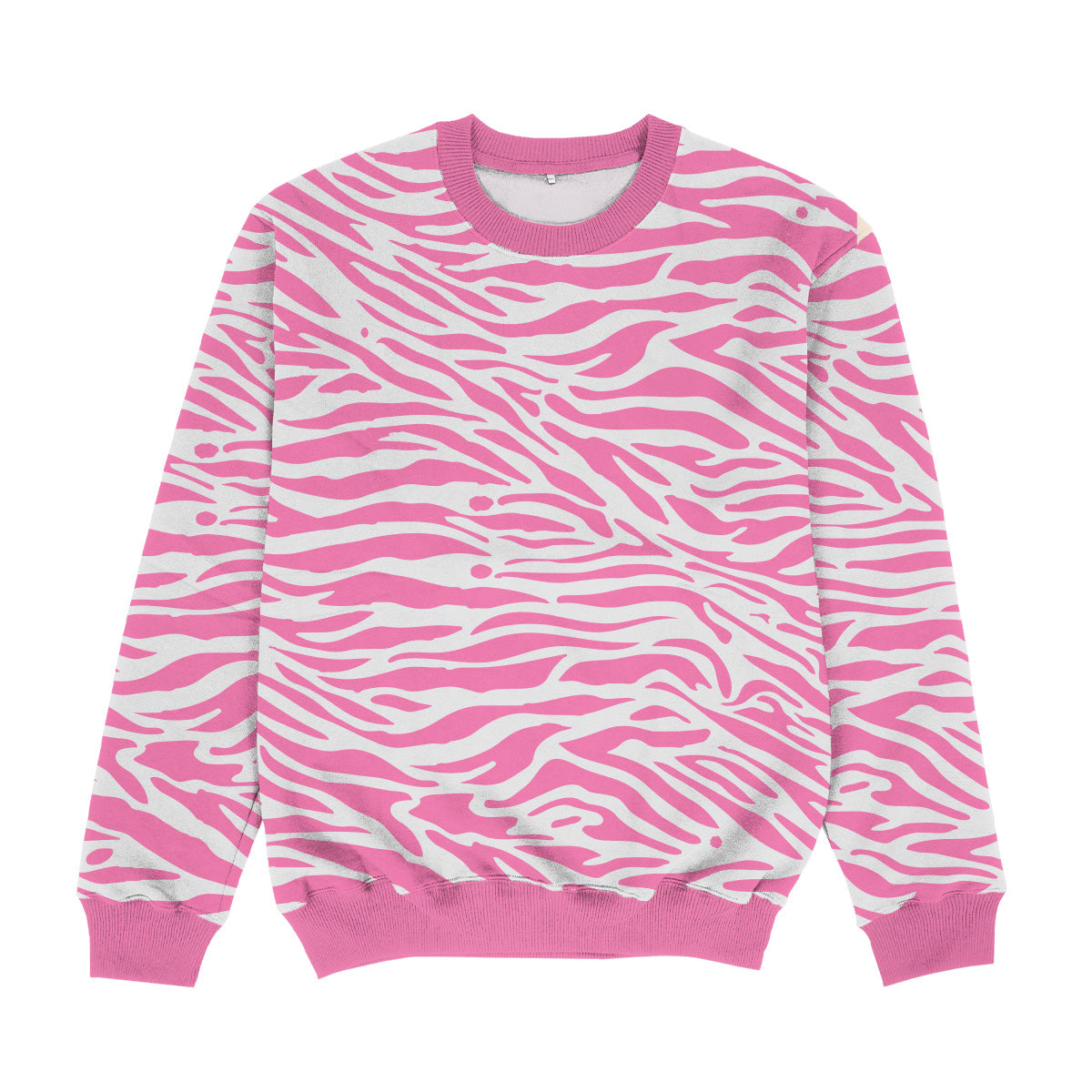 Animal Print Pink and White Crewneck Sweatshirt