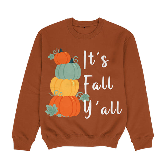 Its Fall Yall Brown Crewneck Sweatshirt