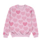 Hearts Print Pink Crewneck Sweatshirt