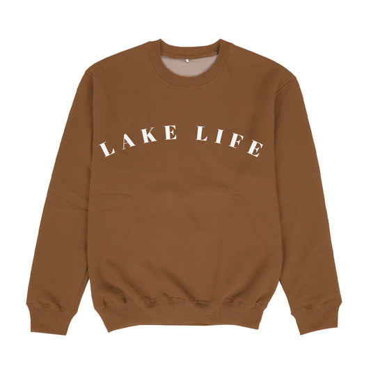 Lake Life Brown Crewneck Sweatshirt