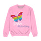 Pop It Butterflies Personalized Name Pink Crewneck Sweatshirt