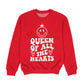 Queen Of All The Hearts Red Crewneck Sweatshirt