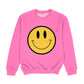 Smiley Face Pink and Yellow Crewneck Sweatshirt