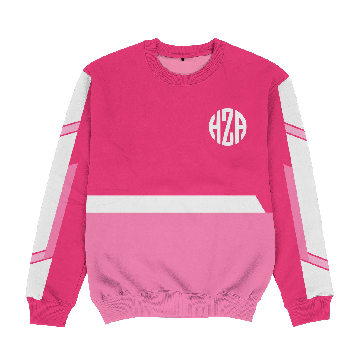Stripes Personalized Monogram Pink Crewneck Sweatshirt