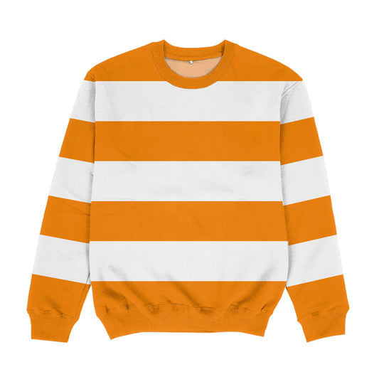 Stripes Mustard and White Crewneck Sweatshirt