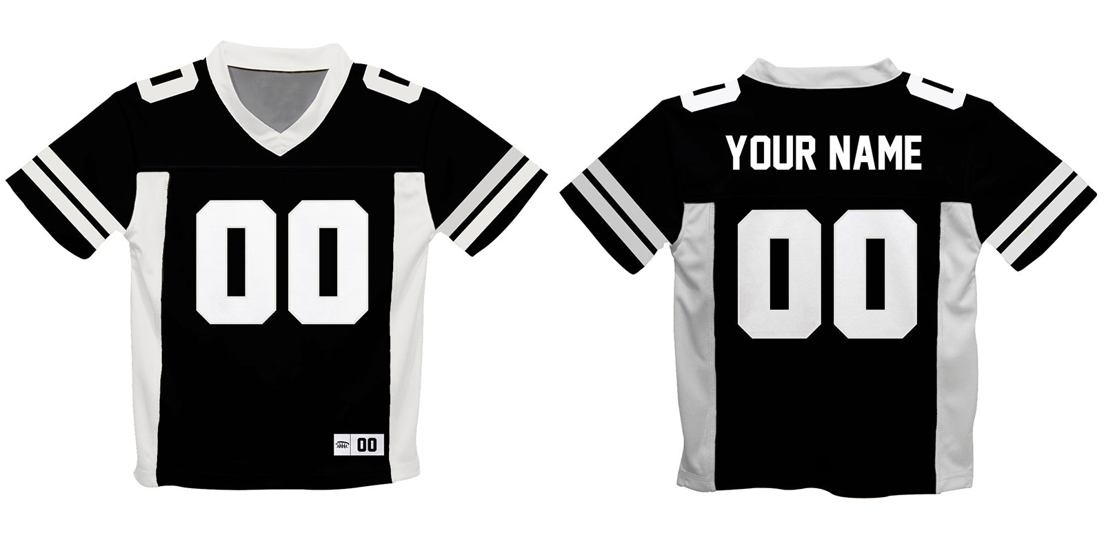 Personalized Name and Number Black and White Fashion Football T-Shirt - Wimziy&Co.