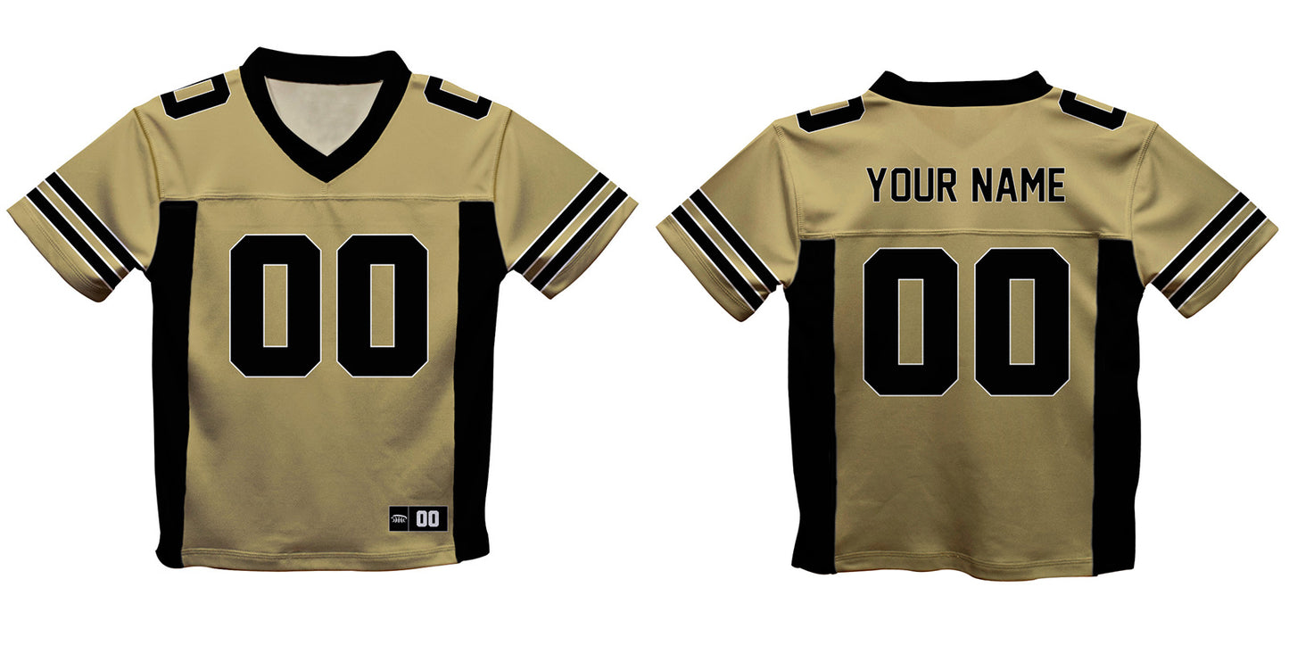 Personalized Name and Number Gold and Black Fashion Football T-Shirt - Wimziy&Co.