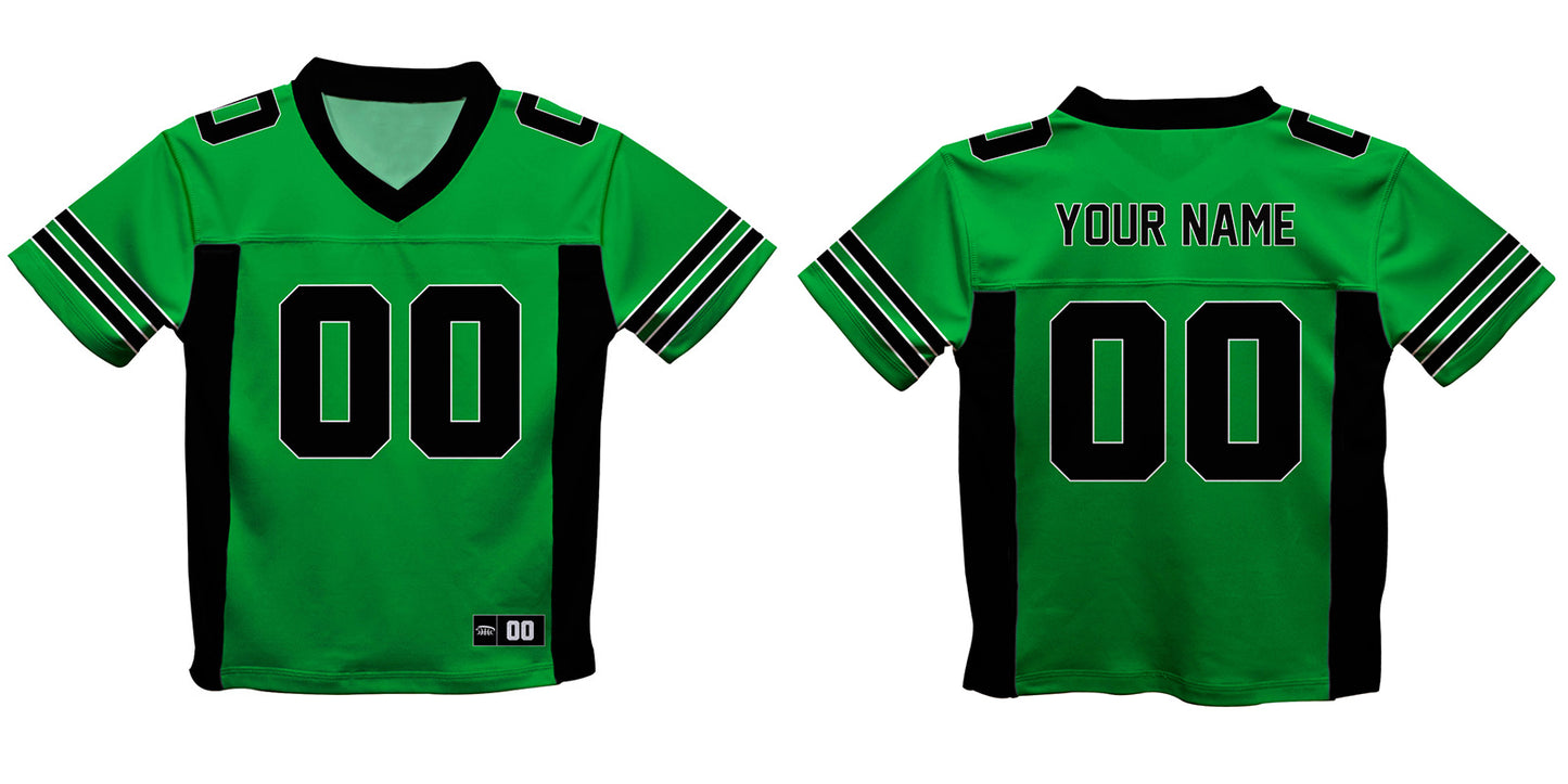 Personalized Name and Number Kelly Green and Black Fashion Football T-Shirt V2 - Wimziy&Co.