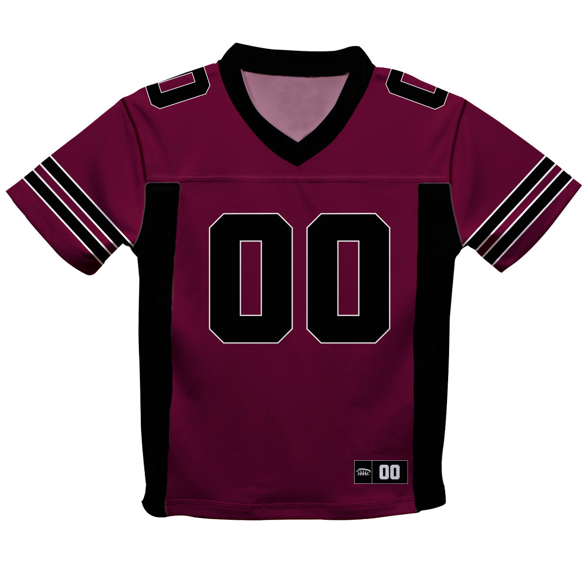 Personalized Name and Number Maroon and Black Fashion Football T-Shirt