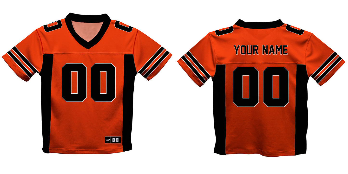 Personalized Name and Number Orange and Black Fashion Football T-Shirt - Wimziy&Co.