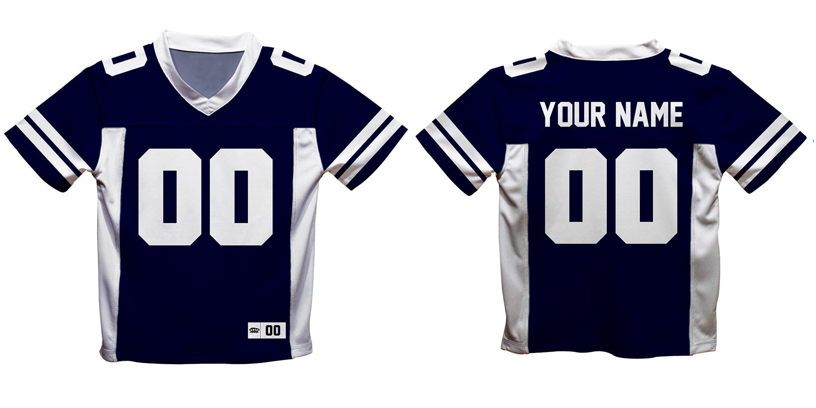 Personalized Name and Number Purple and White Fashion Football T-Shirt - Wimziy&Co.