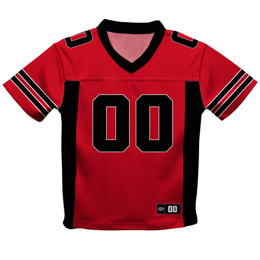 Personalized Name and Number Red and Black Fashion Football T-Shirt