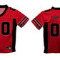 Personalized Name and Number Red and Black Fashion Football T-Shirt - Wimziy&Co.