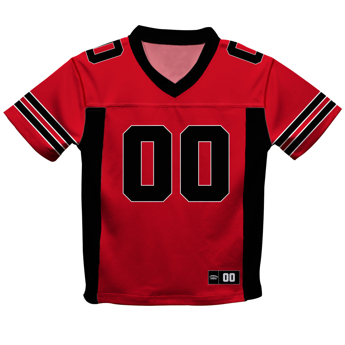 Personalized Name and Number Red and Black Fashion Football T-Shirt