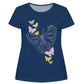 Butterfly Navy and White Short Sleeve Tee Shirt