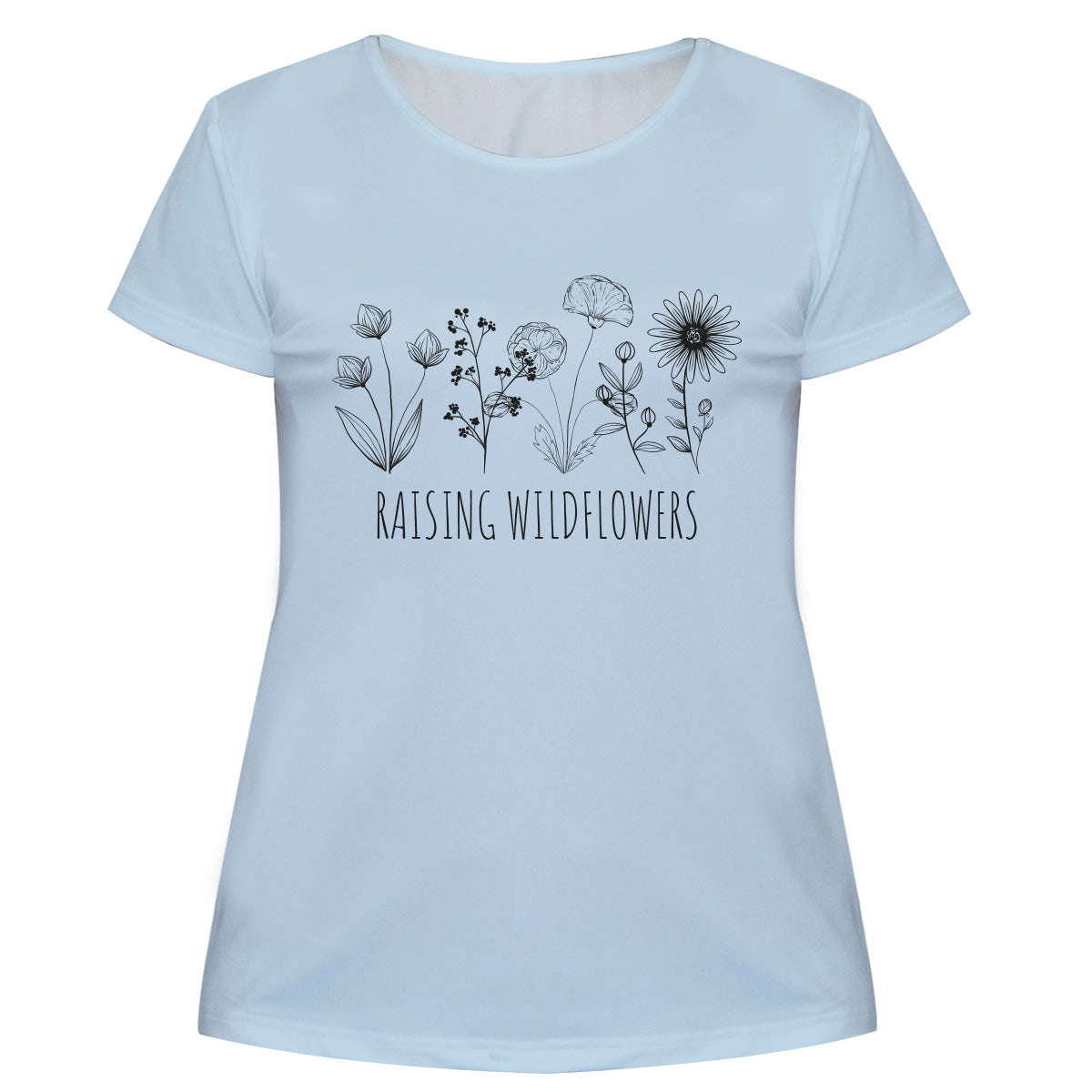 Raising Wildflowers Light Blue Short Sleeve Tee Shirt