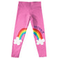 Rainbow and Clouds Personalized Name Navy Pink Leggings