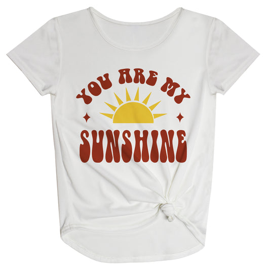 You Are My Sunshine White Short Sleeve Knot Top