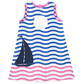 Sailboat Personalized Monogram Blue Pink And White A Line Dress - Wimziy&Co.