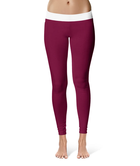 Maroon Women Yoga Leggings 2.5 Waist Tights"