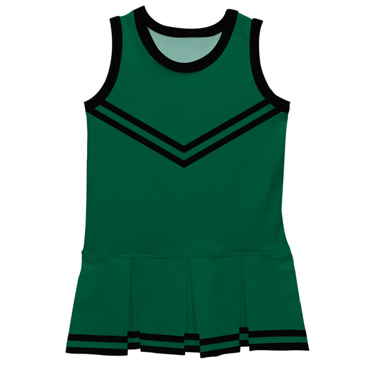Green Black Sleeveless Cheerleader Dress