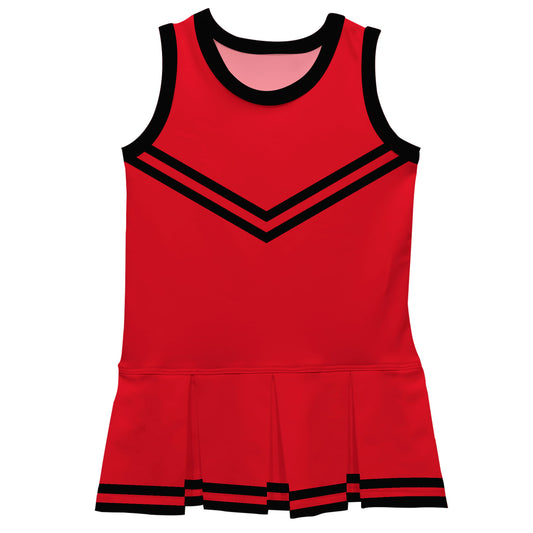 Red Black Sleeveless Cheerleader Dress