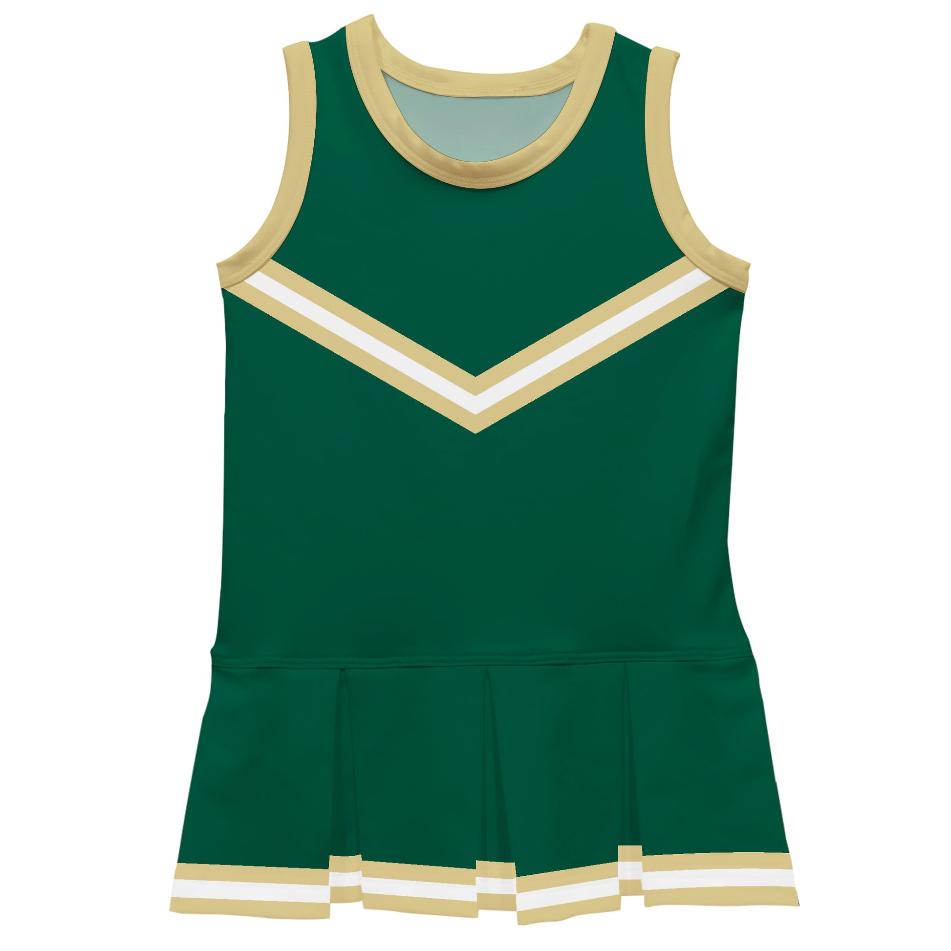 Green Gold Sleeveless Cheerleader Dress