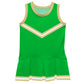 Kelly Green Gold Sleeveless Cheerleader Dress