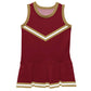 Maroon Gold Sleeveless Cheerleader Dress