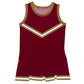 Maroon Gold Sleeveless Cheerleader Dress V2