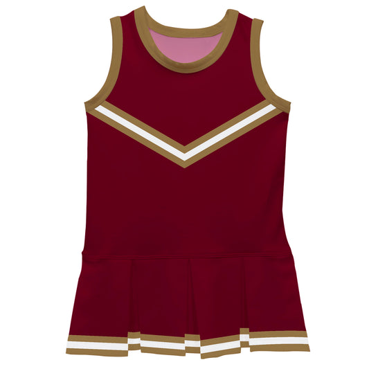 Maroon Gold Sleeveless Cheerleader Dress V2