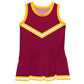 Maroon Yellow Sleeveless Cheerleader Dress