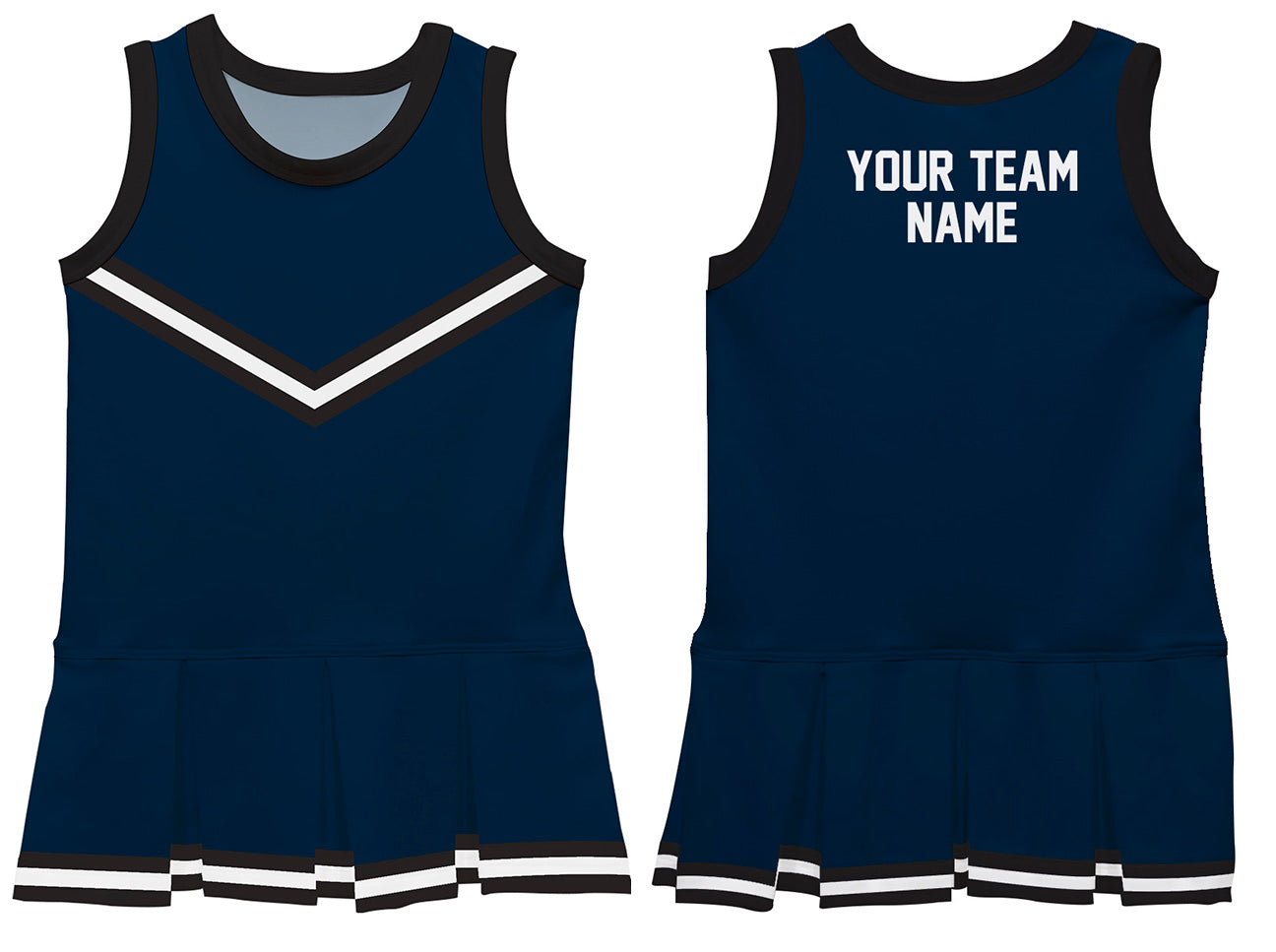 Navy Black Sleeveless Girl Cheerleader Dress V2 - Wimziy&Co.