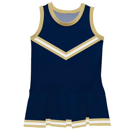 Navy Gold Sleeveless Cheerleader Dress