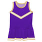 Purple Gold Sleeveless Cheerleader Dress