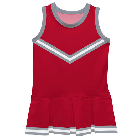 Red Gray Sleeveless Cheerleader Dress
