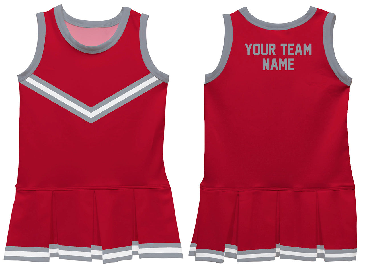 Red Gray Sleeveless Girl Cheerleader Dress - Wimziy&Co.