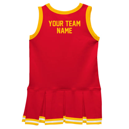 Red Yellow Sleeveless Girl  Cheerleader Dress - Wimziy&Co.