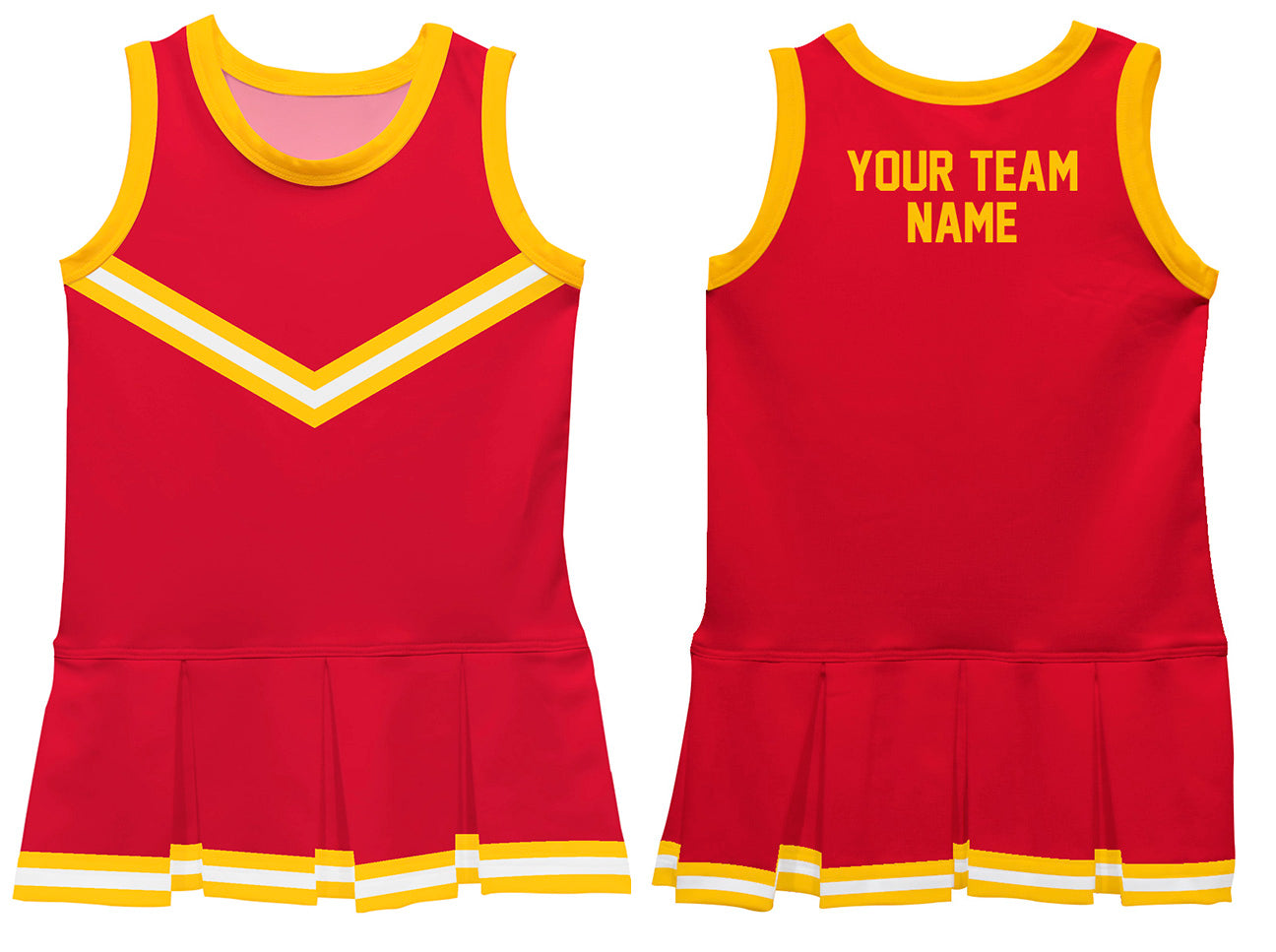 Red Yellow Sleeveless Girl  Cheerleader Dress - Wimziy&Co.
