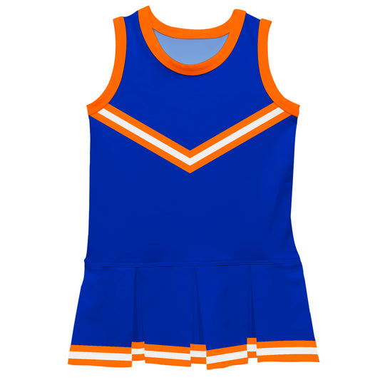 Royal Orange Sleeveless Cheerleader Dress
